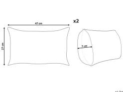 Beliani Koristetyyny Vakosametti Sinivihrea 47 X 27 Cm 2 Kpl Zinnia Fashion