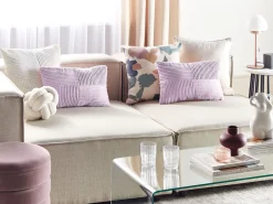 Beliani Koristetyyny Vakosametti Violetti 47 X 27 Cm 2 Kpl Millet Discount