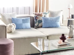 Beliani Koristetyyny Vakosametti Sininen 47 X 27 Cm 2 Kpl Millet Clearance