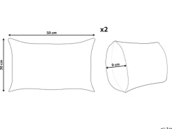 Beliani Koristetyyny Vakosametti Sininen 47 X 27 Cm 2 Kpl Millet Clearance