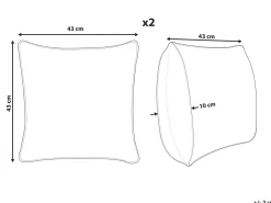 Beliani Koristetyyny Vakosametti Sininen 43 X 43 Cm 2 Kpl Millet Outlet