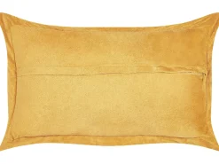 Beliani Koristetyyny Vakosametti Sinapinkeltainen 47 X 27 Cm 2 Kpl Zinnia Online