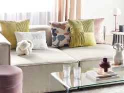 Beliani Koristetyyny Vakosametti Oliivinvihrea 43 X 43 Cm 2 Kpl Millet Fashion