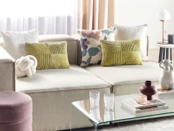 Beliani Koristetyyny Vakosametti Oliivinvihrea 47 X 27 Cm 2 Kpl Millet Sale