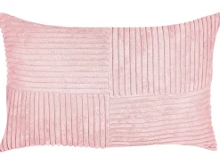 Beliani Koristetyyny Vakosametti Vaaleanpunainen 47 X 27 Cm 2 Kpl Millet Store