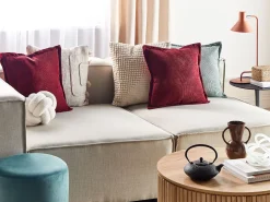 Beliani Koristetyyny Vakosametti Viininpunainen 43 X 43 Cm 2 Kpl Zinnia Online