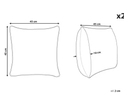 Beliani Koristetyyny 45X45 Cm 2 Kpl Mustavalkoinen Sven Shop