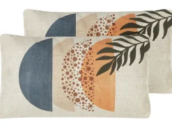 Beliani Koristetyynynpaallinen Monivarinen 30 X 50 Cm Abstrakti Kuviointi Browallia Outlet