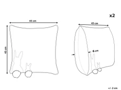 Beliani Koristetyynysetti 2 Kpl Pupukuviolla 45 X 45 Cm Valkoinen/Vaaleanpunainen Philox Clearance
