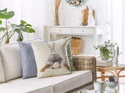 Beliani Koristetyynysetti 2 Kpl Pupukuviolla Ruskeanharmaa 45 X 45 Cm Buxus Shop