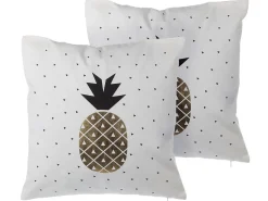 Beliani Koristetyynysetti 2 Kpl 45X45Cm Ananasprintilla Yasmin Flash Sale