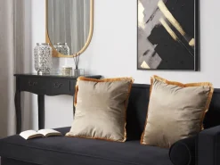 Beliani Koristetyynysetti 45 X 45 Cm Samettinen Beige Pothos Fashion