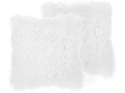 Beliani Koristetyynysetti 45 X 45 Cm Porroinen Valkoinen Cide Best