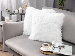 Beliani Koristetyynysetti 45 X 45 Cm Porroinen Valkoinen Cide Best