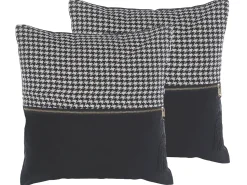 Beliani Koristetyynysetti 45 X 45 Cm Musta / Valkoinen Kinwat New