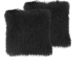 Beliani Koristetyynysetti 45 X 45 Porroinen Musta Cide Flash Sale