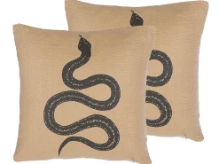 Beliani Koristetyynysetti Kaarme 45 X 45 Cm Beige Manora Best Sale