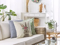 Beliani Koristetyynysetti 2Kpl Pupukuviolla Ruskeanharmaa 45 X 45 Cm Tulipa Shop