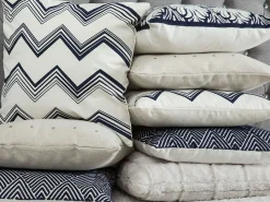 Beliani Koristetyynysetti Kuviolla 45X45Cm Valkoinen/Sininen Nemesia Cheap