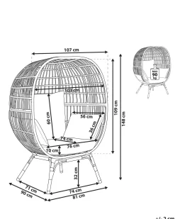 Beliani Korituoli Polyrottinki Luonnonvari Veroli Hot