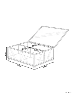 Beliani Korurasia Lasi Kulta 21 X 17 Cm Saintes Fashion