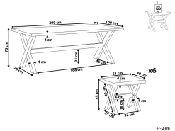 Beliani Kuitusementti Puutarhasetti 6 Jakkaralla Harmaa Olbia Best Sale