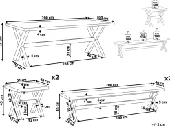 Beliani Kuitusementti Puutarhasetti 2 Penkilla Ja 2 Jakkaralla Harmaa Olbia Cheap