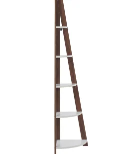 Beliani Kulmahylly 5 Hyllya Tumma Puu/Valkoinen Mobile Solo Best Sale