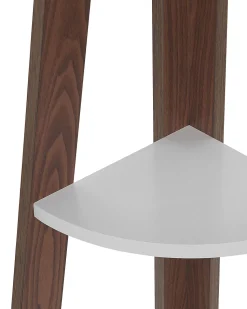 Beliani Kulmahylly 5 Hyllya Tumma Puu/Valkoinen Mobile Solo Best Sale