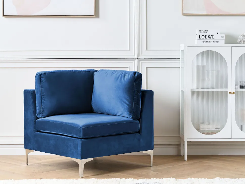 Beliani Kulmamoduuli Sametti Laivastonsininen Evja Clearance