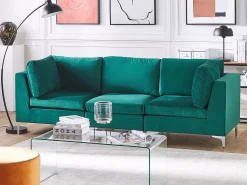 Beliani Kulmamoduuli Sametti Vihrea Evja Shop