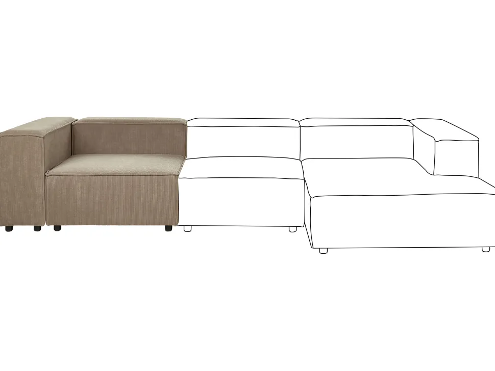 Beliani Kulmamoduuli Vakosametti Vaaleanruskea Aprica Store