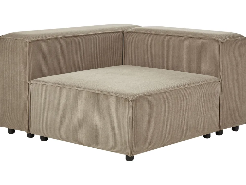 Beliani Kulmamoduuli Vakosametti Vaaleanruskea Aprica Store