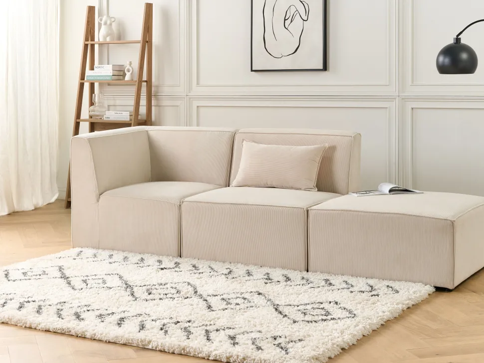 Beliani Kulmamoduuli Vakosametti Vaalea Beige Lemvig Clearance