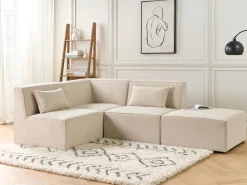 Beliani Kulmamoduuli Vakosametti Vaalea Beige Lemvig Clearance