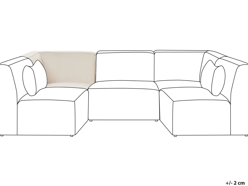 Beliani Kulmamoduuli Vakosametti Vaalea Beige Lemvig Clearance