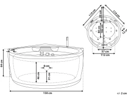 Beliani Kulmaporeamme Led-Valot Bluetooth-Kaiutin Valkoinen 150 X 114 Cm Milano Flash Sale