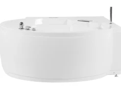 Beliani Kulmaporeamme Led-Valot Bluetooth-Kaiutin Valkoinen 150 X 114 Cm Milano Flash Sale