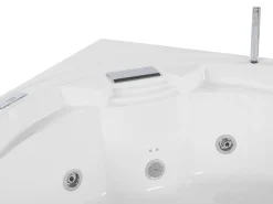 Beliani Kulmaporeamme Led-Valot Bluetooth-Kaiutin Valkoinen 150 X 114 Cm Milano Flash Sale