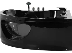 Beliani Kulmaporeamme Led-Valot Musta 205 X 146 Cm Tocoa Store