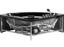 Beliani Kulmaporeamme Led-Valot Musta 205 X 146 Cm Tocoa Store