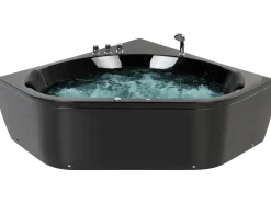 Beliani Kulmaporeamme Led-Valot Musta 200 X 140 Cm Meves Cheap