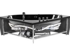 Beliani Kulmaporeamme Led-Valot Musta 200 X 140 Cm Meves Cheap