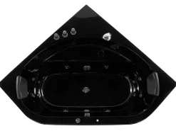 Beliani Kulmaporeamme Led-Valot Musta 200 X 140 Cm Meves Cheap