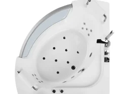 Beliani Kulmaporeamme Led-Valot Valkoinen 201 X 150 Cm Mangle Shop