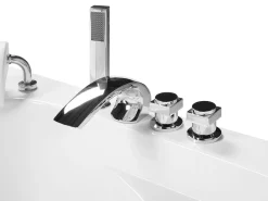 Beliani Kulmaporeamme Led-Valot Valkoinen 201 X 150 Cm Mangle Shop