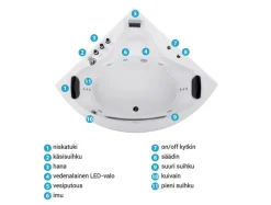 Beliani Kulmaporeamme Led-Valot Valkoinen 205 X 146 Cm Tocoa Flash Sale