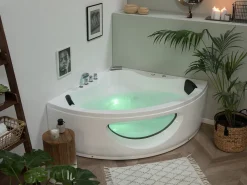 Beliani Kulmaporeamme Led-Valot Valkoinen 205 X 146 Cm Tocoa Flash Sale