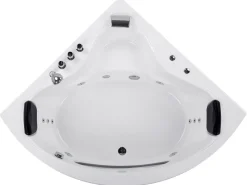 Beliani Kulmaporeamme Led-Valot Valkoinen 205 X 146 Cm Tocoa Flash Sale