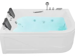 Beliani Kulmaporeamme Oikeak. Led-Valot Valkoinen 170 X 119 Cm Bayamo Cheap